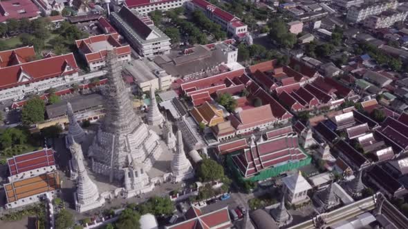 Temples Aerial View in Bangkok in Thailand