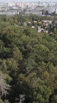 Aerial View of the Border of the Metropolis and the Forest