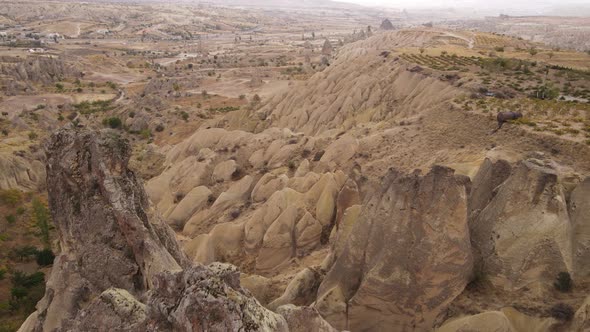 Cappadocia Landscape Aerial View. Turkey. Goreme National Park