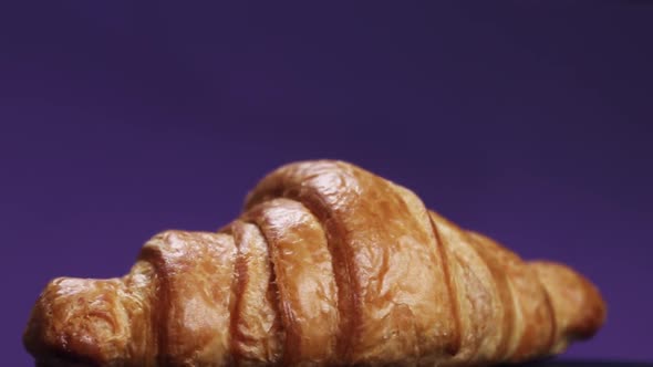 Freshly Baked Croissants on the Breakfast Table