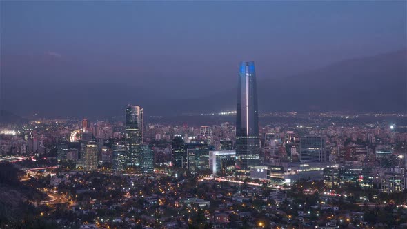 The Santiago City skyline from Day to Night 