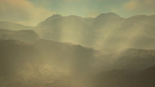 Landscape Panoramic View Desert with Rocky Mountains