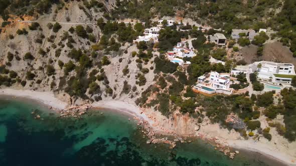 Ses Boques beach in Ibiza, Spain