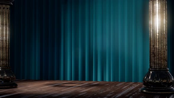 Stage Curtain with Light and Shadow