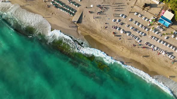 Sea Texture Aerıal Vıew 4 K Turkey Alanya