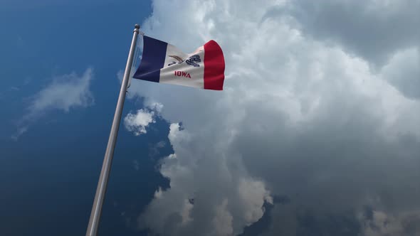 Iowa State Flag Waving 4K