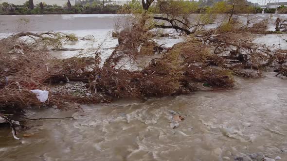 Flood Damage In Los Angeles River