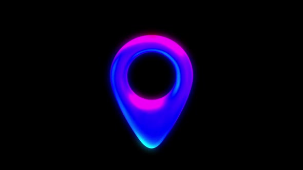 Location Pin 3D Icon Psychedelic Animation