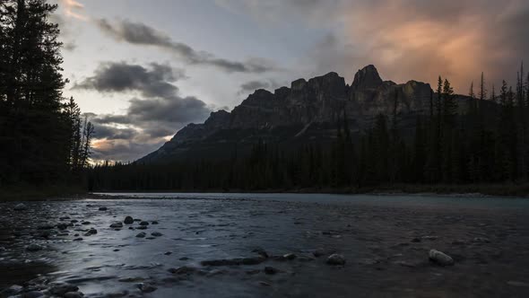 Castle Mountain Sunset  Timelapse