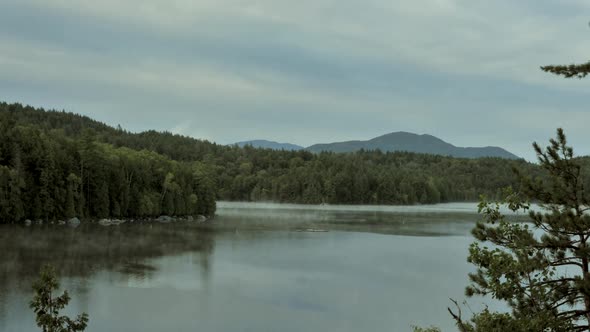 This is a time lapse of Saranac Lake in the morning.  The fog rolls over the lake as the clouds roll