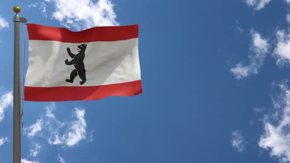 Berlin Flag (Germany) On Flagpole