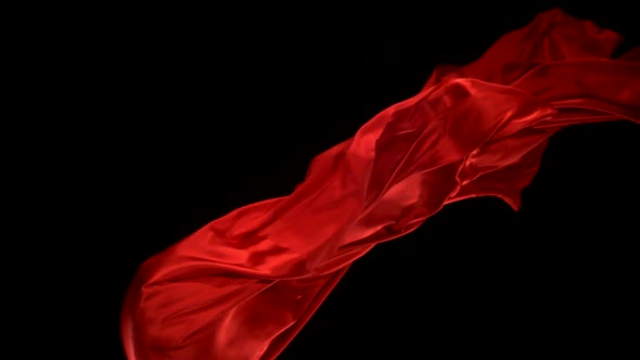 Flowing red velvet cloth, Slow Motion