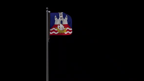 Belgrade City Flag,2K Prores 4444 Footage With Alpha