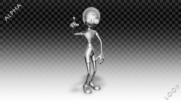 3D Silver Man - Cartoon Pop Dance