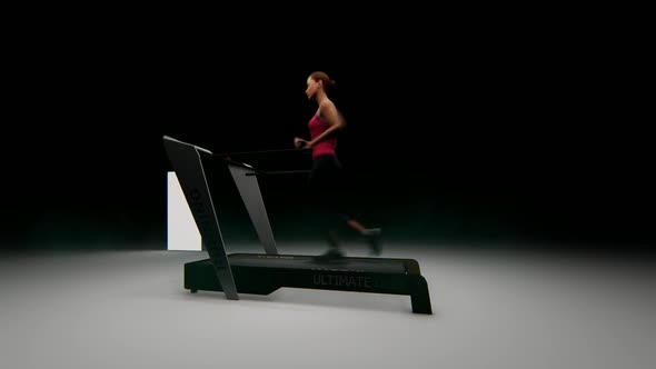 Athlete Woman Running on the Treadmill