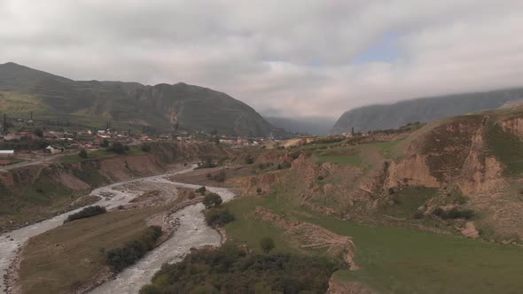 Aerial Shot of Rough Mountain River