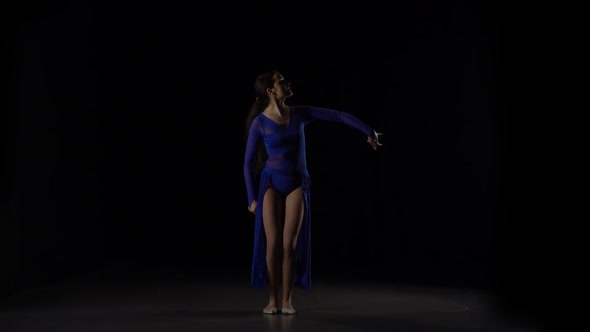Ballerina Dancing a Modern Ballet. Slow Motion