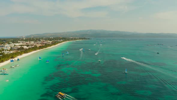 Boracay Island with White Sandy Beach Philippines