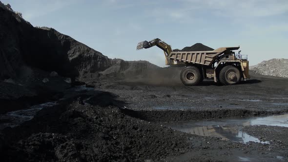 Movement of Truck with Coal From the Place of Loading to Terminal for Reloading Into Railway Cars