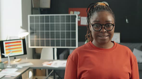 Portrait of African American Female Engineer in Green Energy Company