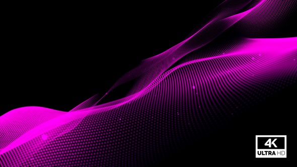 Pink Particles Wave Flow Background Animation Looped V15