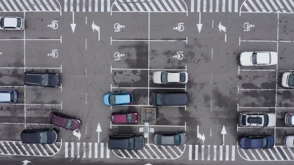 car parking lot free of charge aerial view. 