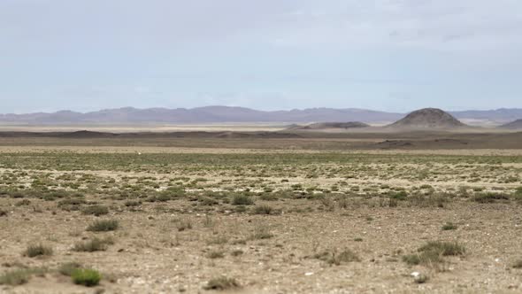 Barren Flat Desert Land Without Treeless Under Thermal Heat Radiation