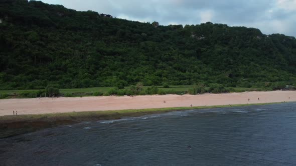 Nyang Nyang Beach cliff parallax with clouds