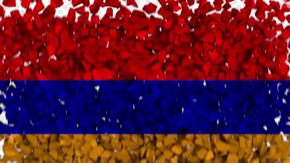 Armenia Flag Breaking Rocks Transition