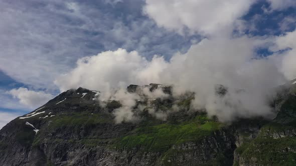 Mountain Cloud Top View Landscape