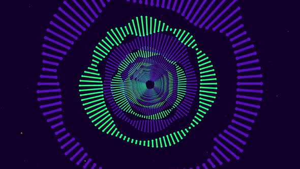 Colorful Circle Tunnel Sound Wave Background