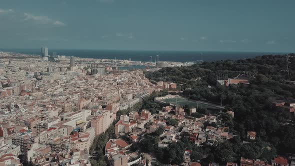 Top View of Barcelona Marina From the Museum Side