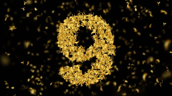 Golden Confetti Countdown 4K