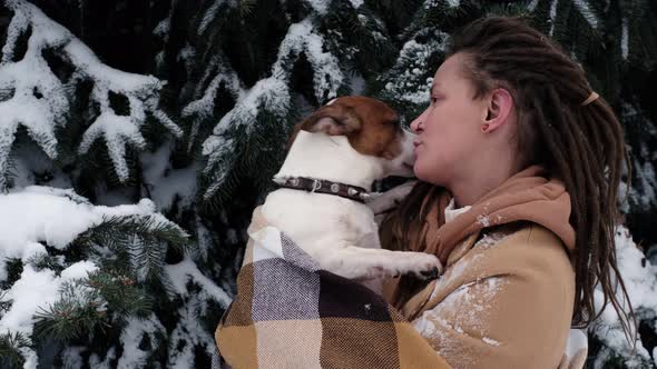 Playful Woman with Dog