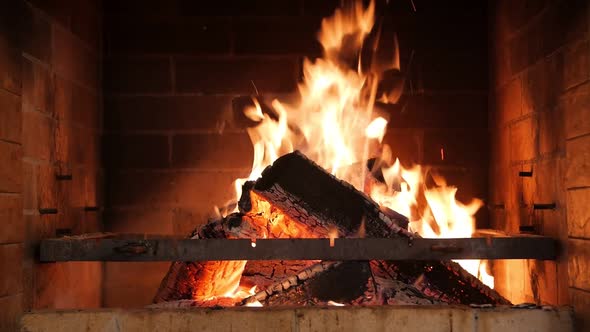 Fire In The Home Fireplace