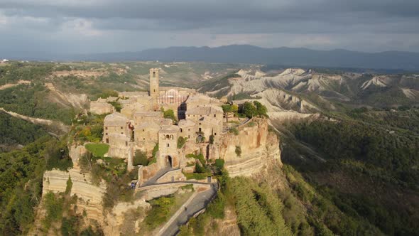 Civita di Bagnoregio Aerial View in Italy