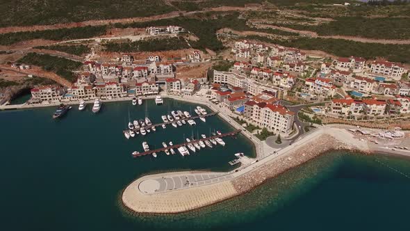 Drone View of Lustica Bay Marina