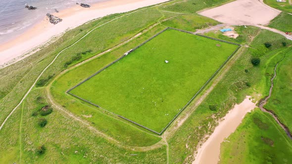 Aerial View of the Killybegs GAA Pitch at Fintra Beach By Killybegs County Donegal Ireland