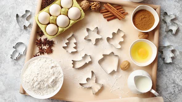 Delicious Fresh and Healthy Ingredients for Christmas Gingerbread