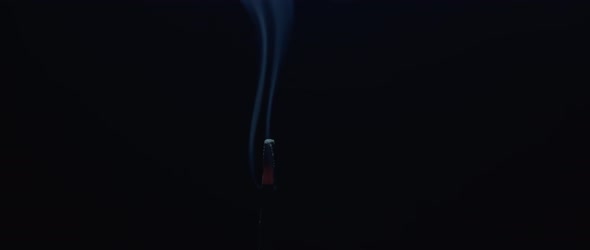 An incense stick slowly burning