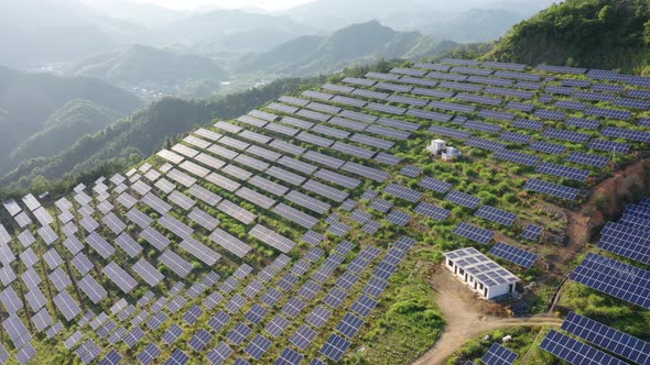 Solar power station in montain