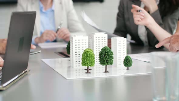 Architectural model on the office table  