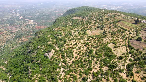 Drone view of West Pokot, North Rift  -Kenya -:green raining season on the north dry parts of  Kenya