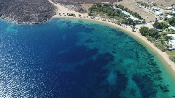 Serifos island in the Cyclades in Greece seen from the sky