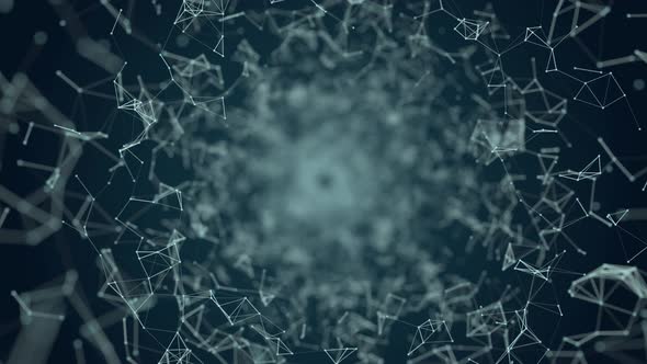 Abstract digital connection moving dots and lines / Videohive