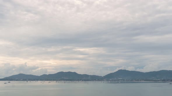 Time Lapse Cloudy Sky Above The Ocean