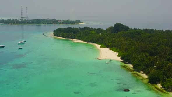 Aerial drone nature of island beach break by sea and sand background