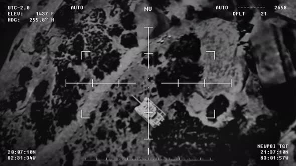 Combat Mission Drone Scanning Battlefield For Vehicles Fires Rocket At Tank alt