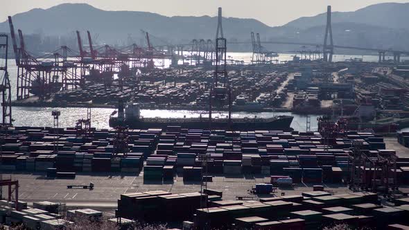 River Infrastructure Busan Port Korea Timelapse
