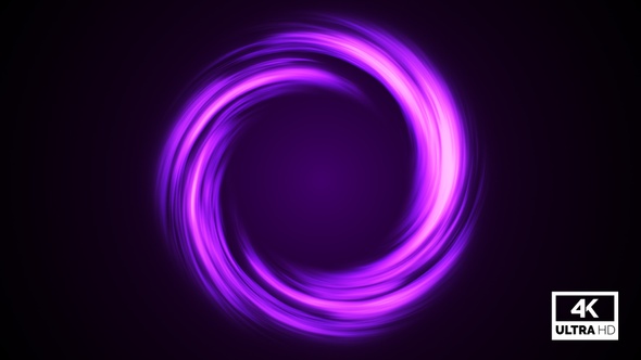 Abstract Purple Neon Twirl Background Luminous Glowing Circles Looped V6